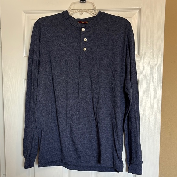 Brooks Brothers men’s blue long sleeve henley t-shirt size large - Picture 1 of 9